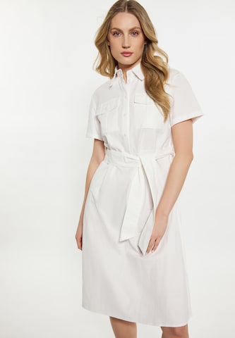 DreiMaster Vintage Shirt Dress in White: front