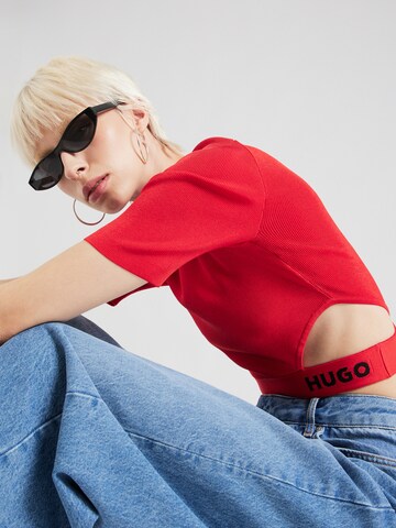 HUGO Trui 'Satchina' in Rood