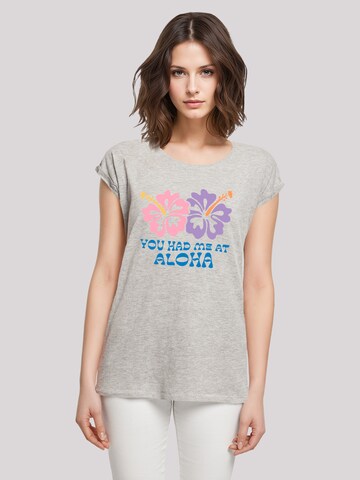 T-shirt 'You Had Me At Aloha' F4NT4STIC en gris : devant