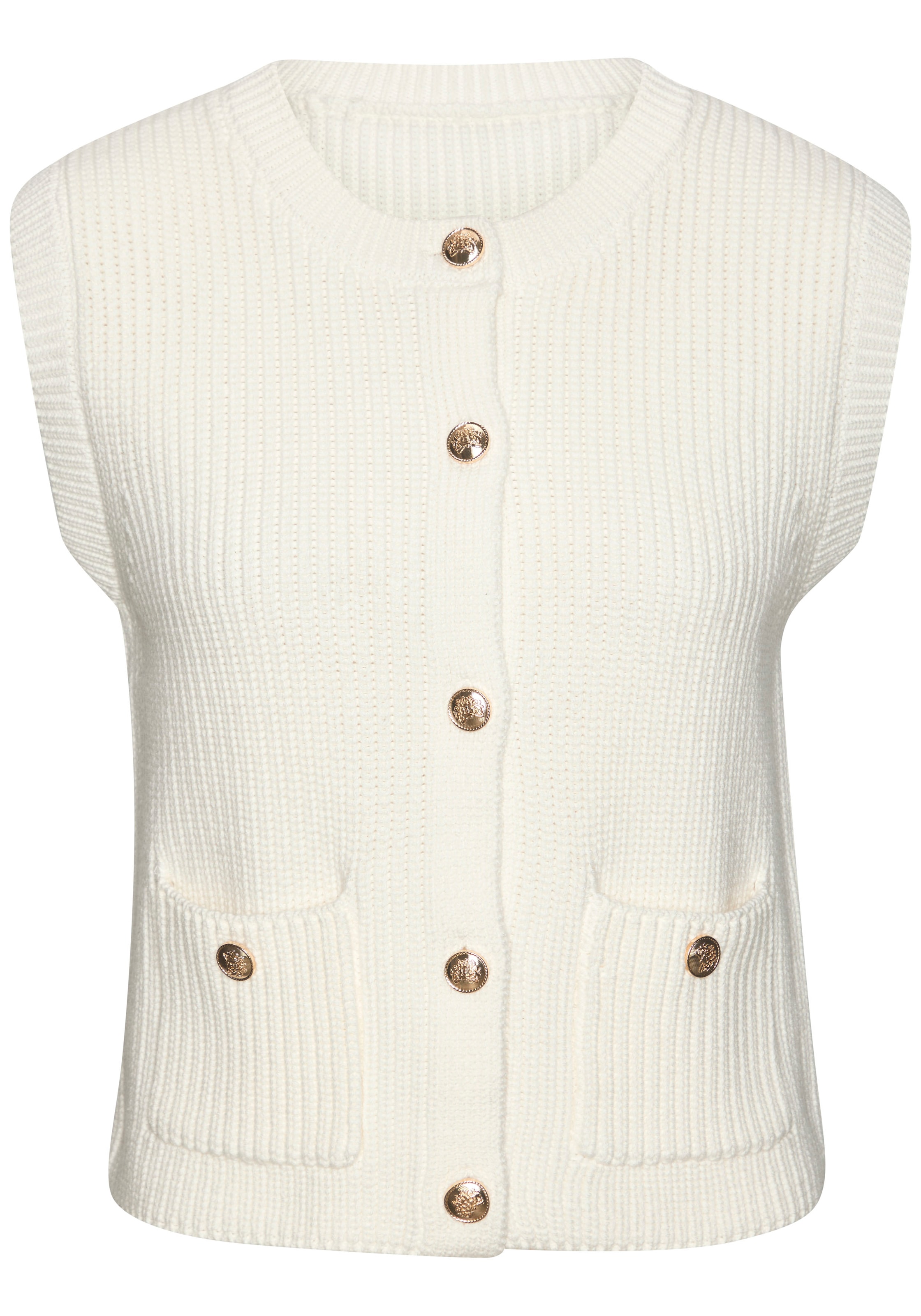 LASCANA Strickweste in Weiß: Vorderseite