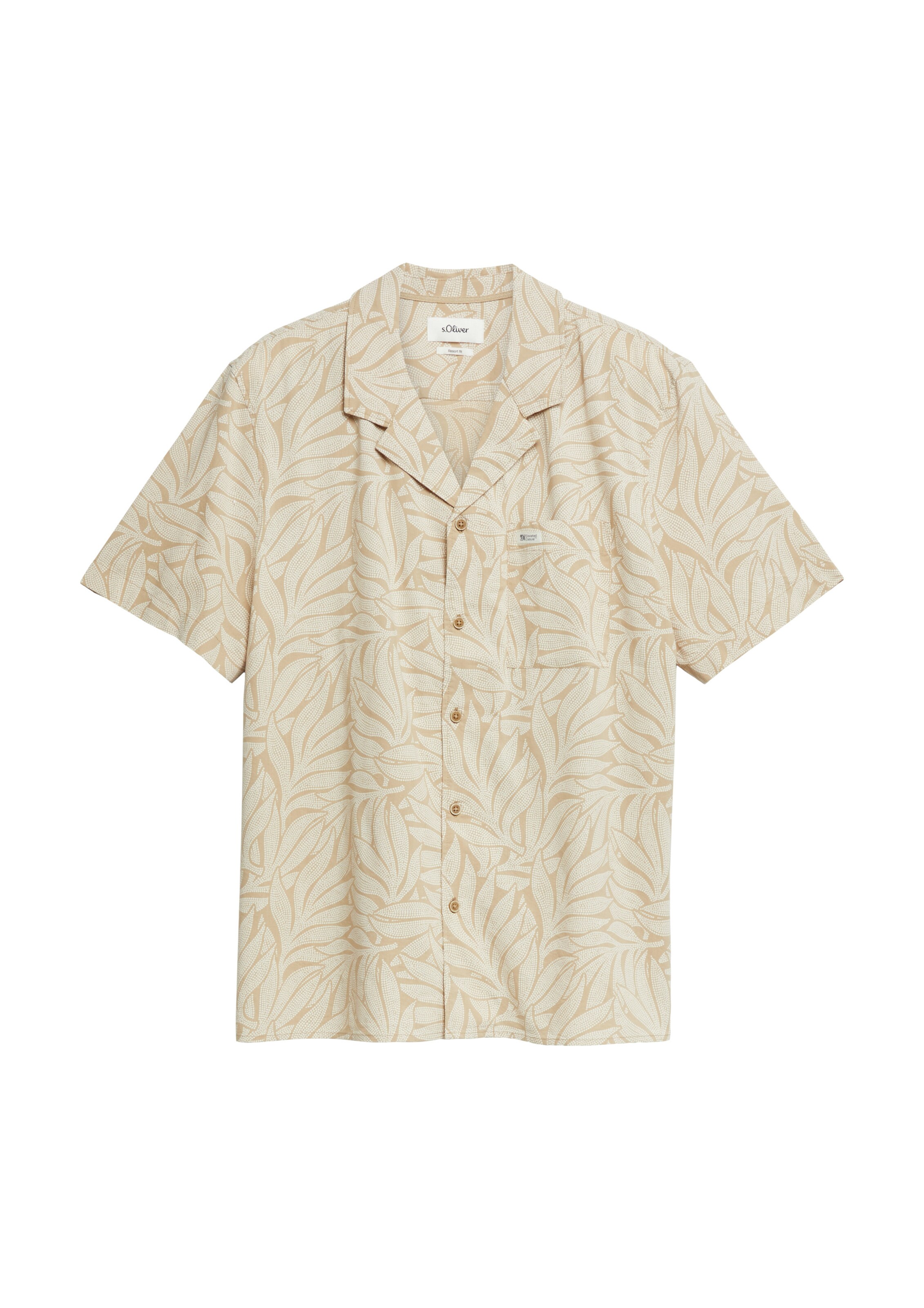 s.Oliver Regular fit Button Up Shirt in Beige: front