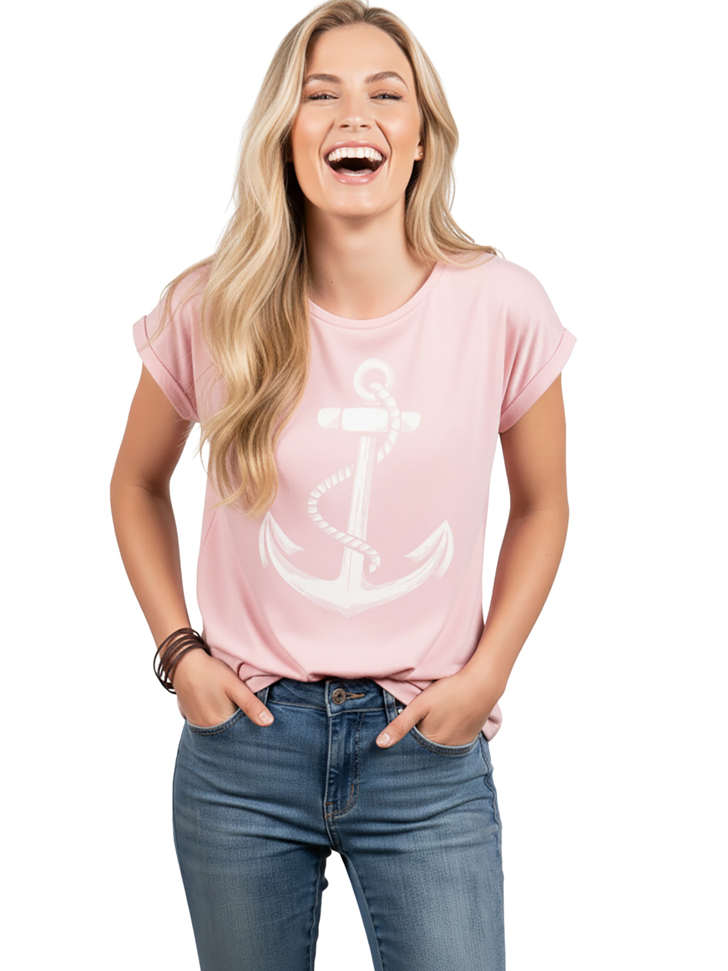 MAKAYA Shirt 'Anker' in Pink