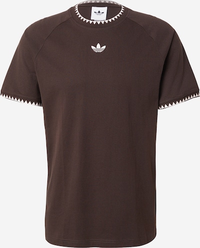 XS dydžio Marškinėliai iš ADIDAS ORIGINALS, spalva – tamsiai ruda / balta, Prekių apžvalga