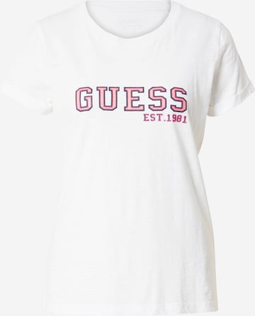 T-shirt GUESS en blanc : devant