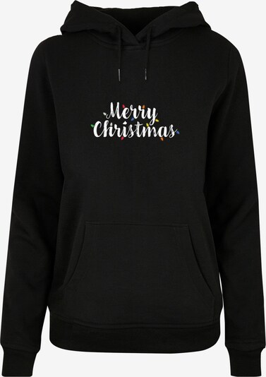 Merchcode Sweatshirt 'Merry Christmas Lights ' in schwarz / weiß, Produktansicht