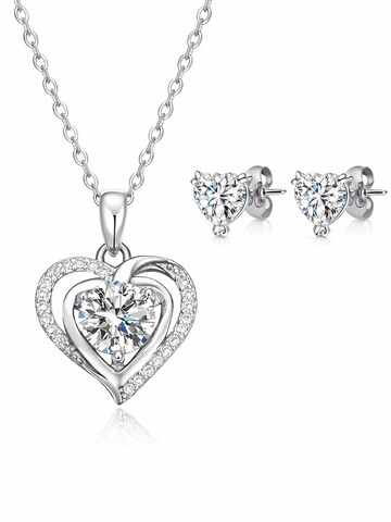 Staufergold Schmuckset 'Schmuckset „Herz Duo“'‌ in Silber: Vorderseite