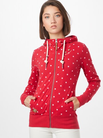 Ragwear Sweatvest 'PAYA DOTS' in Rood: voorkant