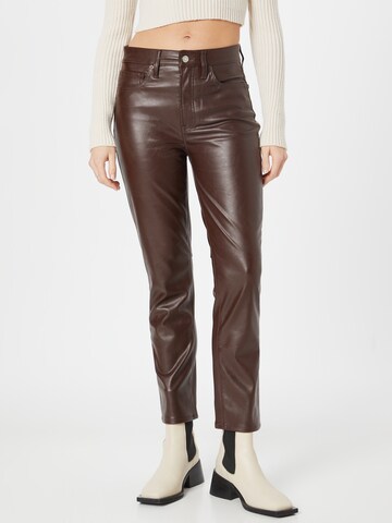 GAP Slim fit Trousers in Brown: front