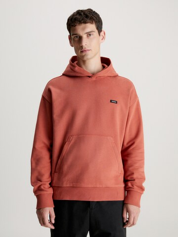 Sweat-shirt Calvin Klein en marron : devant