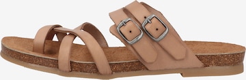 COSMOS COMFORT T-Bar Sandals in Beige: front