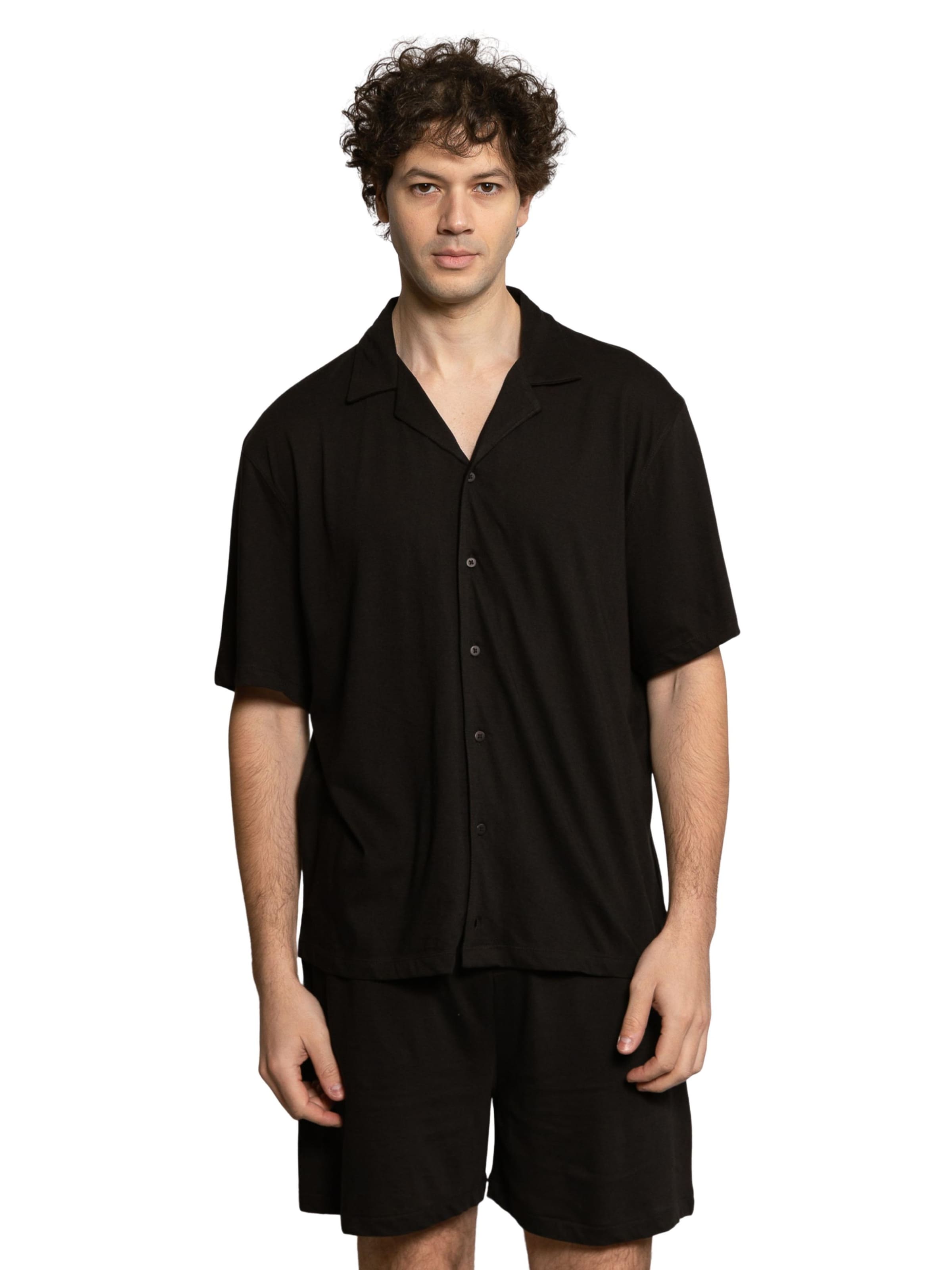 Coupe regular Chemise '24_24' LDB en noir : devant