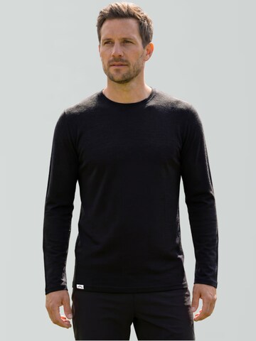 Alpenwert Shirt 'Longsleeve Herren Merino' in Black: front
