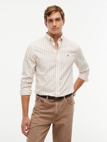 TOMMY HILFIGER Regular Fit Hemd 'Flex' in Beige: Vorderseite