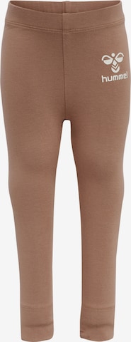 Hummel Skinny Leggings in Brown: front