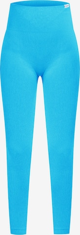 Smilodox Amaze Ripp Compressive Leggings in Blau: Vorderseite