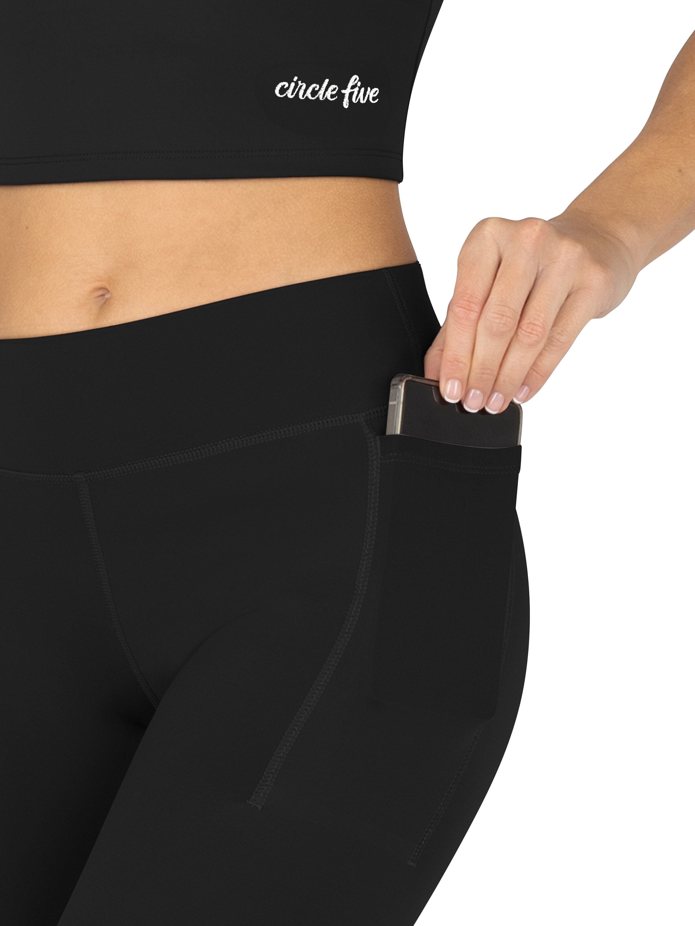 Circle Five Skinny Leggings 'Shapinghose Sportleggings mit Taschen'‌ in Schwarz