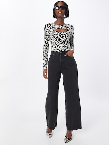 Monki Wide Leg Jeans in Schwarz