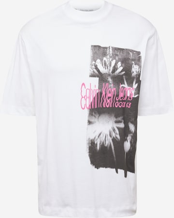 T-Shirt Calvin Klein Jeans en blanc : devant