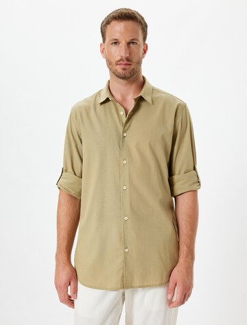 Koton Button Up Shirt in Green: front