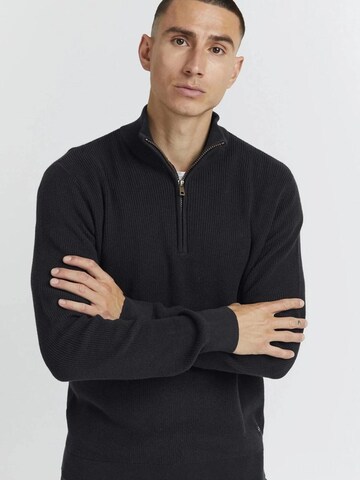 BLEND Gebreid vest 'Blend Half Zip Heren Trui – Schipperstrui met Rits – Coltrui Heren – Gebreide Sweater' in Zwart