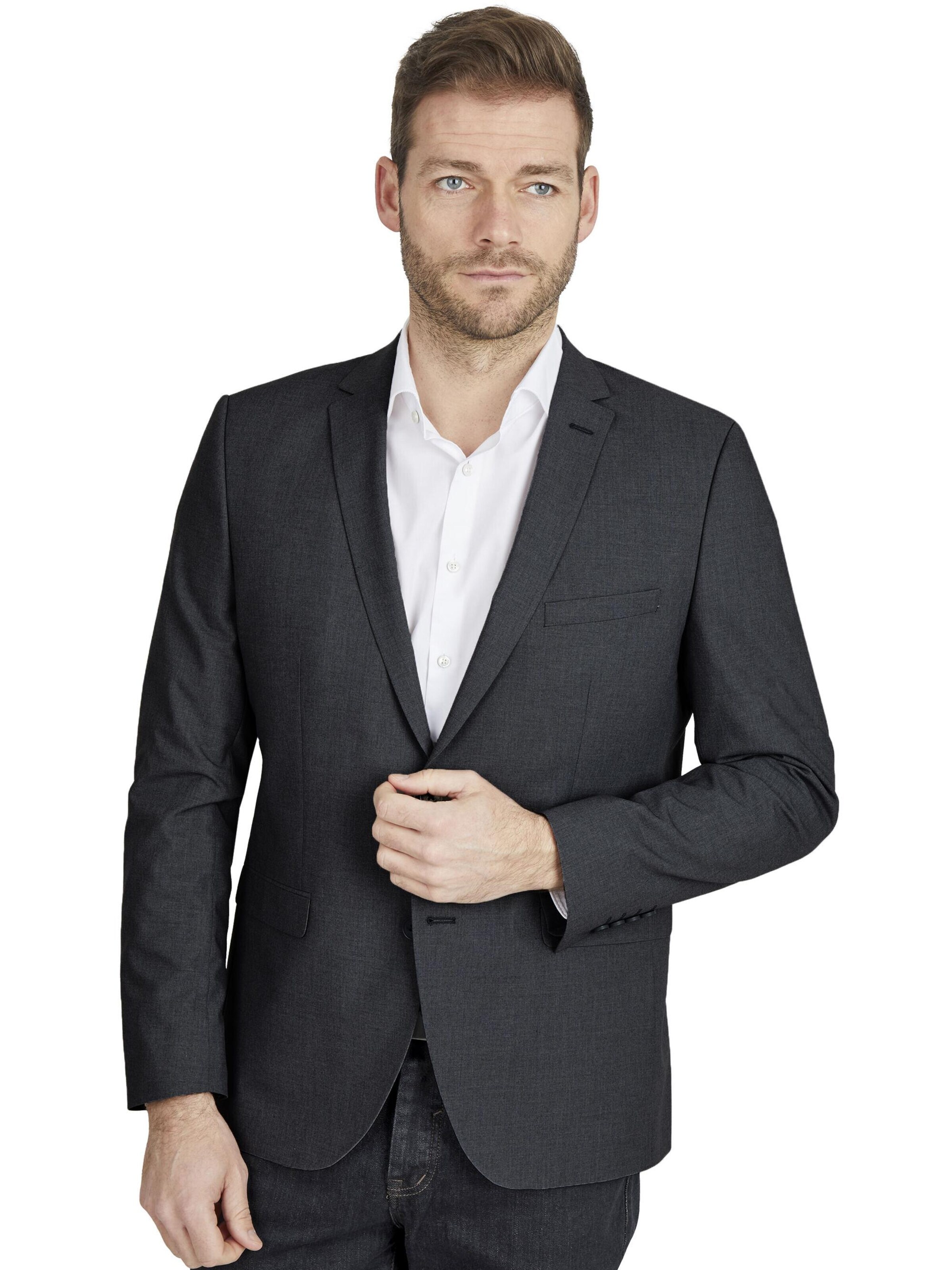 Steffen Klein Slim fit Suit Jacket in Grey: front
