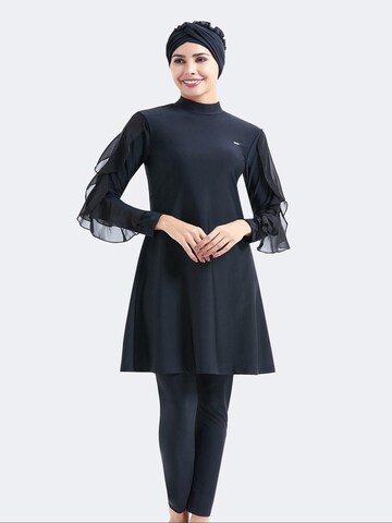 C&City Hijab Badeanzug in Schwarz: Vorderseite