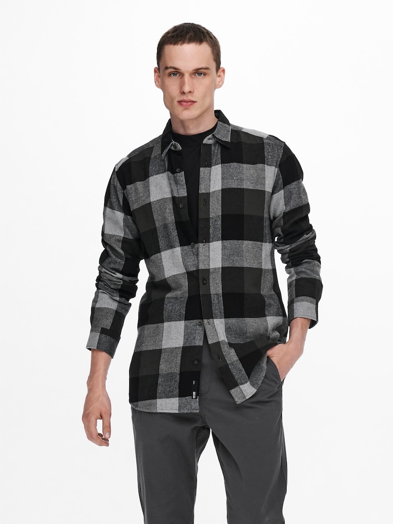 Button-up Shirts Only & Sons Checked shirts Grey