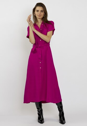 FRESHLIONS Dress 'Long Button up' in Purple