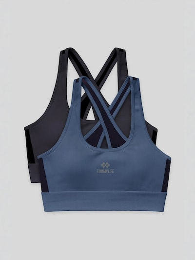 Top sportivo in L Tommy Life di colore blu / grigio scuro / nero, Visualizzazione prodotti