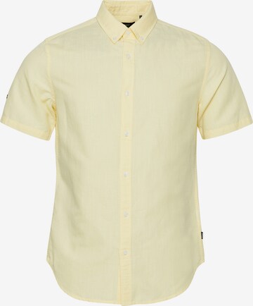 Superdry Regular fit Button Up Shirt in Yellow: front