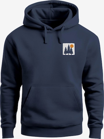 Neverless Sweatshirt 'Pine Trees' in Blau: Vorderseite