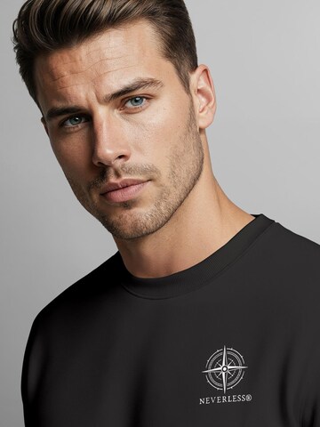Neverless Sweatshirt 'Berg Kompass'‌‌‌‌‌ in Schwarz