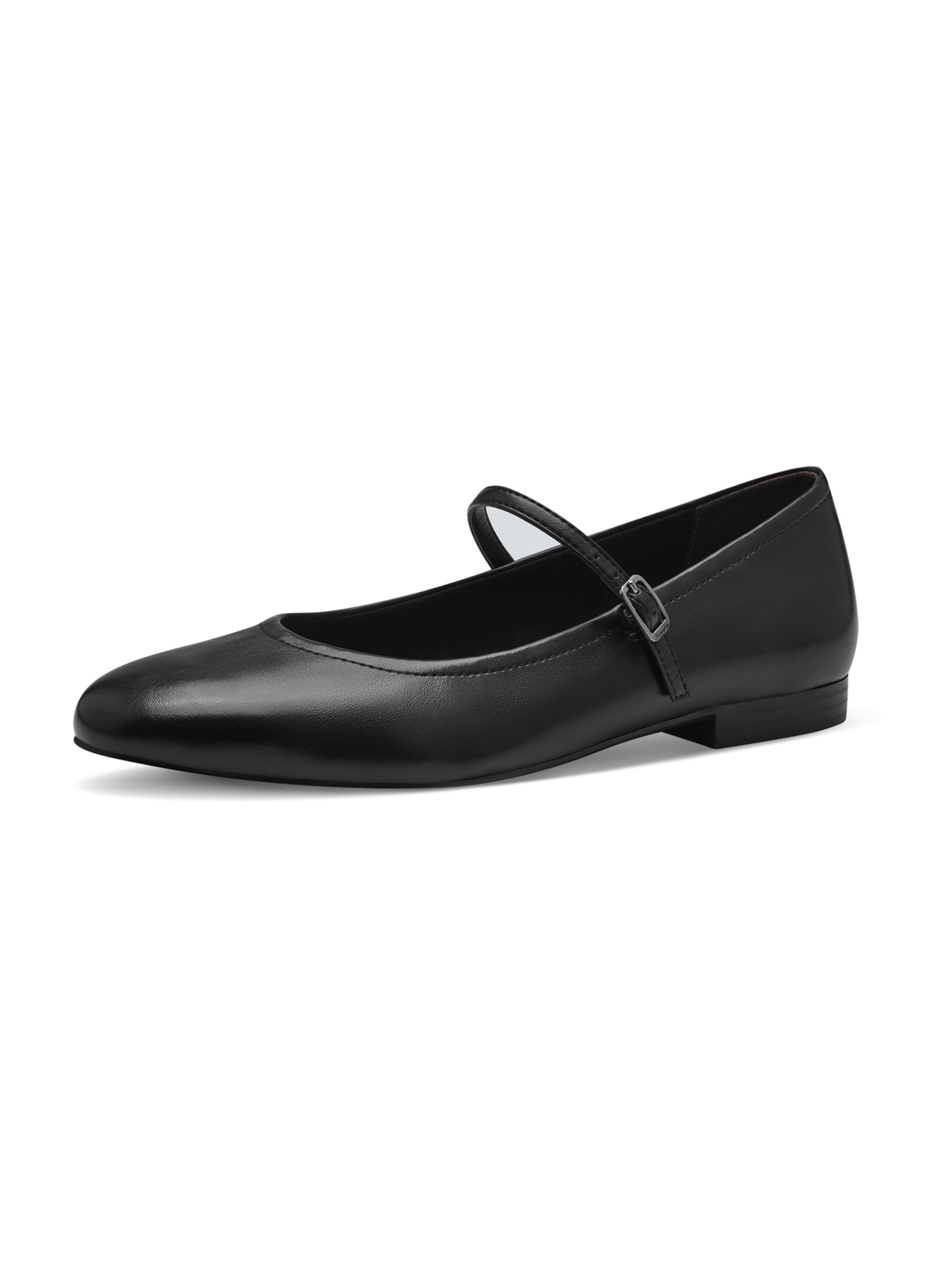 Tamaris Ballet Flats with Strap in Black: front