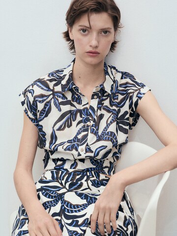 MANGO Blouse 'MERCI' in Beige