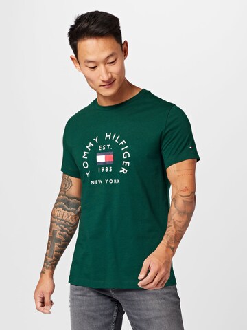 TOMMY HILFIGER Majica | zelena barva: sprednja stran