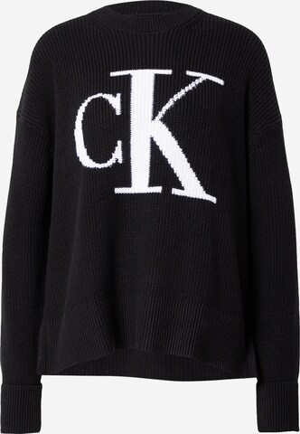 Pull-over Calvin Klein Jeans en noir : devant