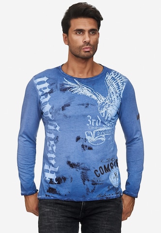 Rusty Neal Shirt 'American Eagle' in Blue: front