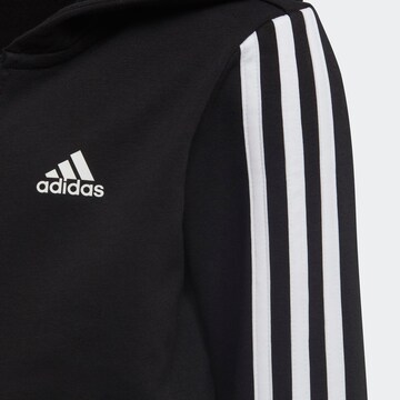 ADIDAS SPORTSWEAR Athletic Zip-Up Hoodie 'Essentials 3-Stripes Zip ' in Black