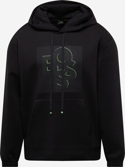 BOSS Green Sweatshirt 'Sooded' i neongrön / svart, Produktvy