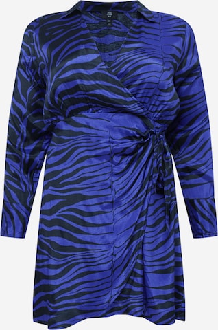 River Island Plus Shirt Dress in Blue: front