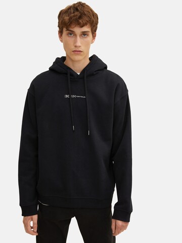 TOM TAILOR DENIM Sweatshirt in Black: front