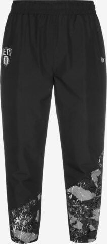 NEW ERA Regular Workout Pants 'AOP Panel' in Black: front