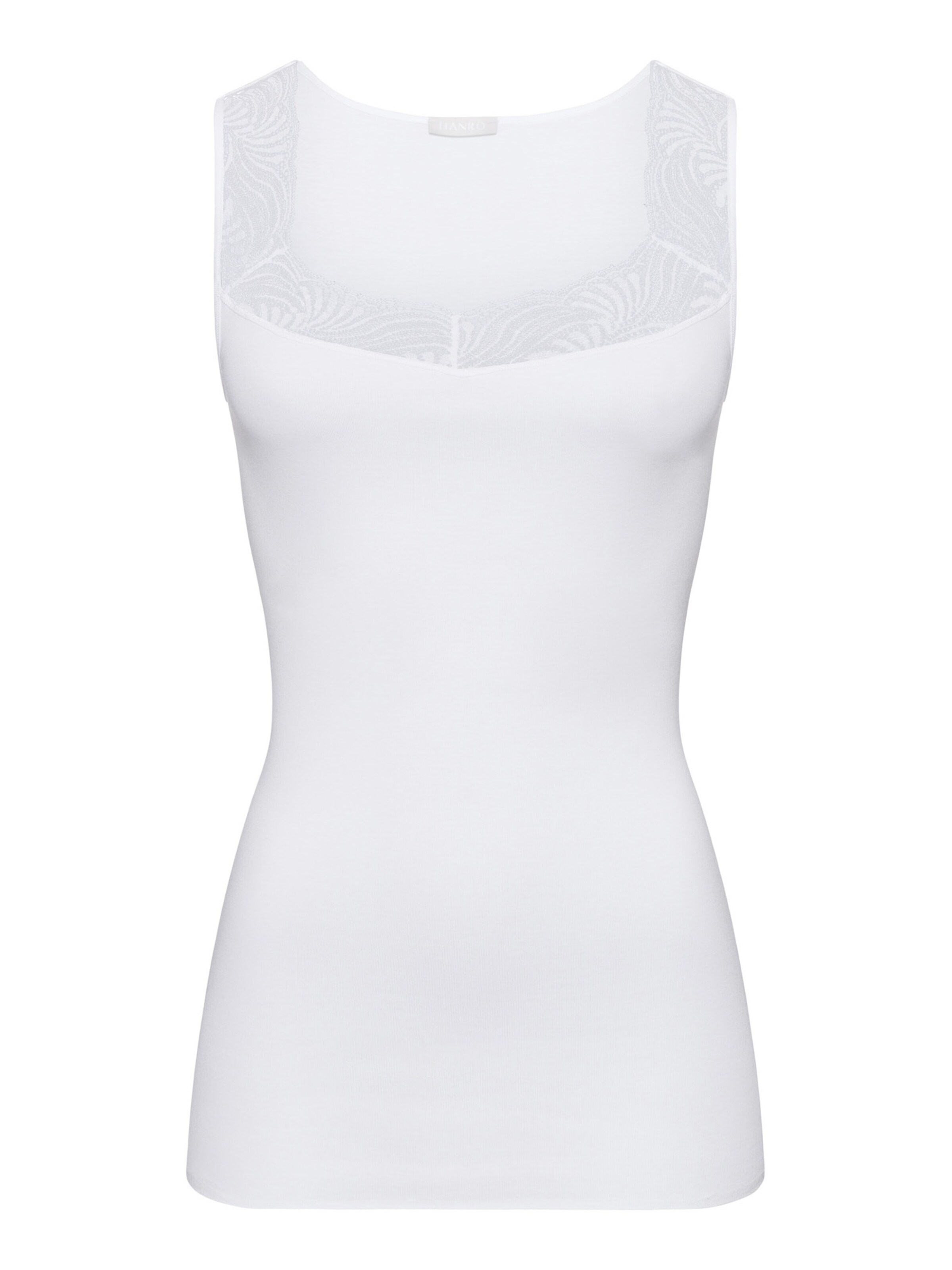 Hanro - Top ' Cotton Delight ' em branco: frente