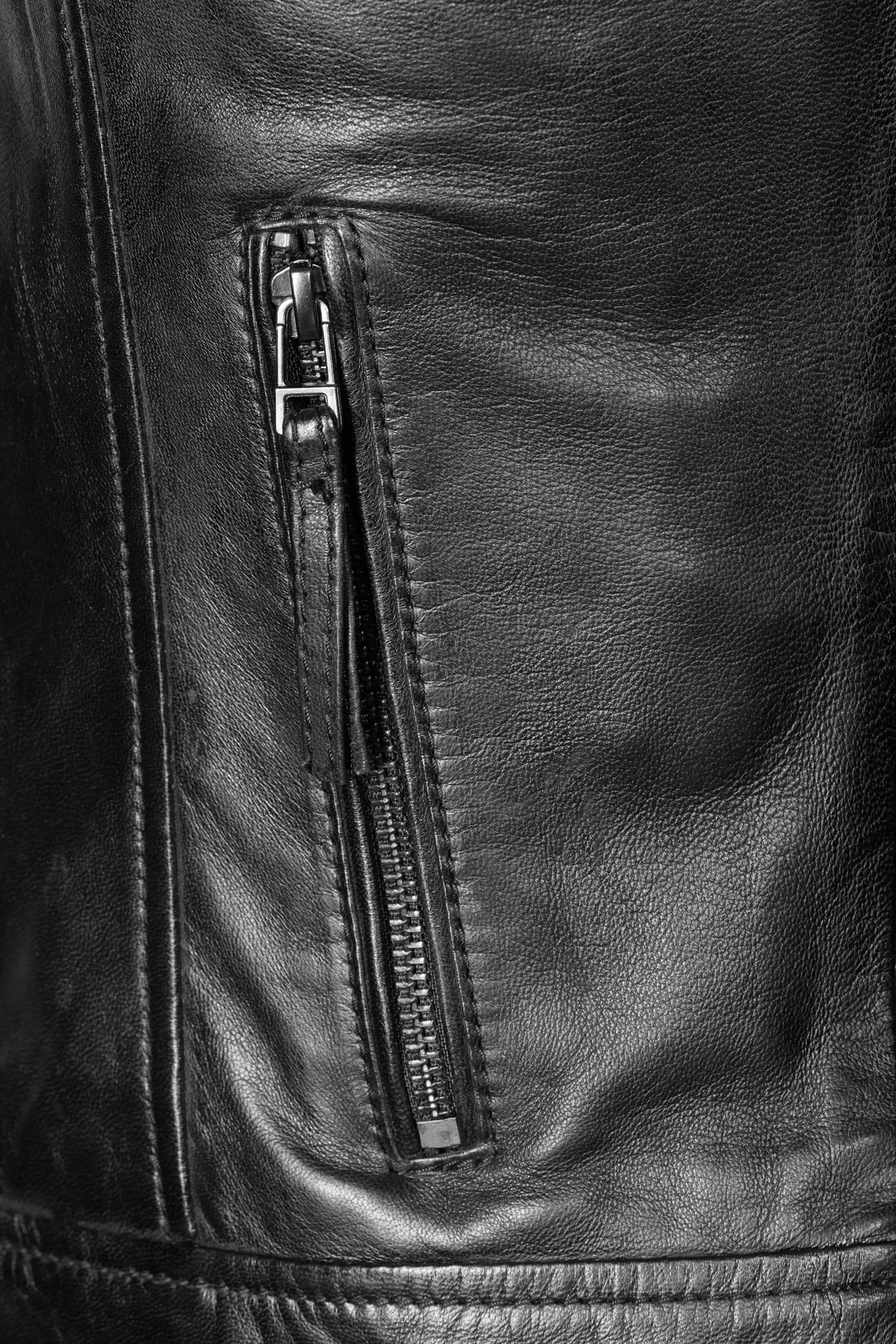 Apple of Eden Lederjacke AOE-101 in Schwarz