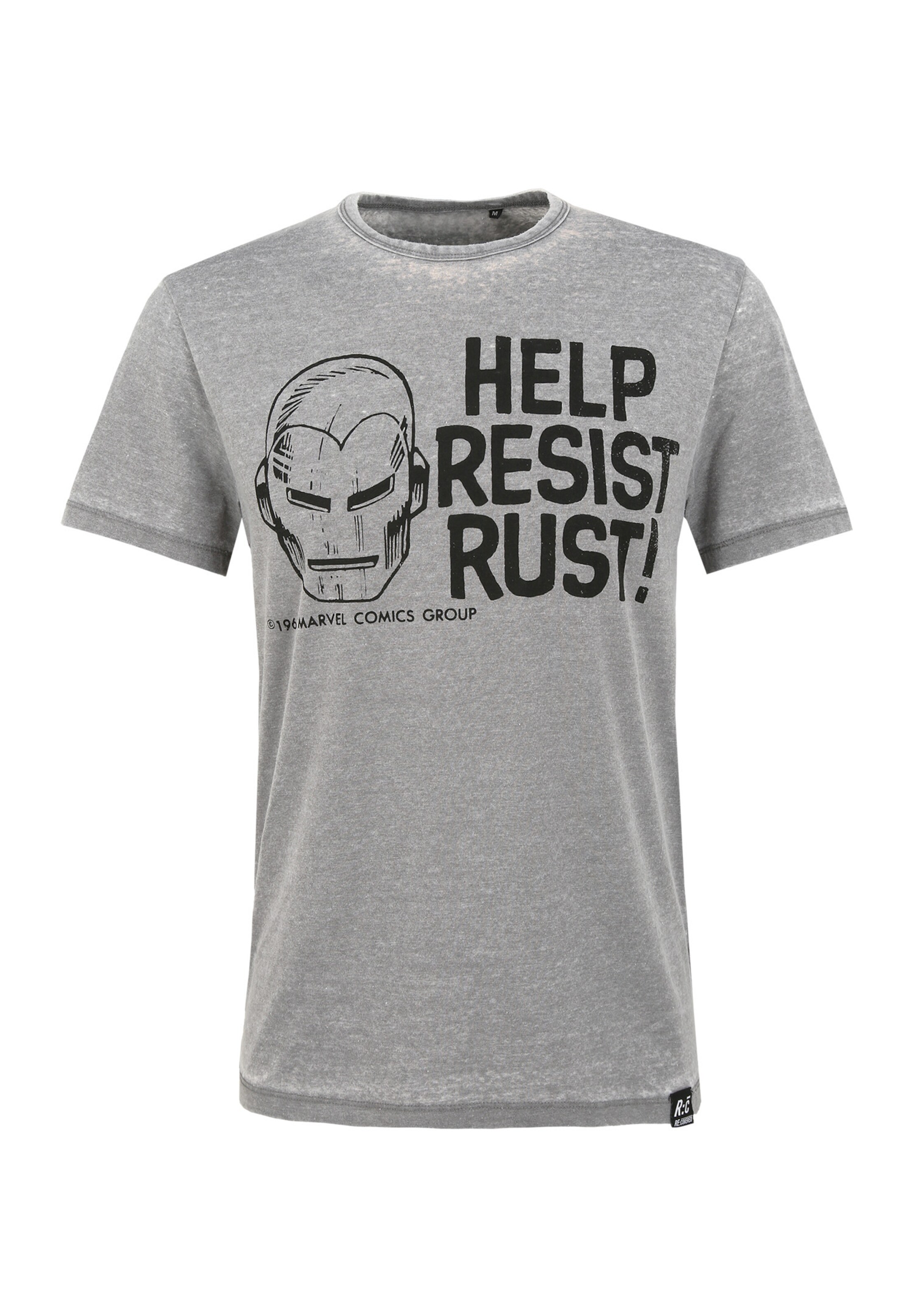 Recovered Shirt 'Marvel Help Resist Rust' in Grey: front