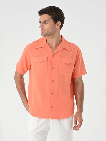 Antioch Regular fit Button Up Shirt in Orange: front