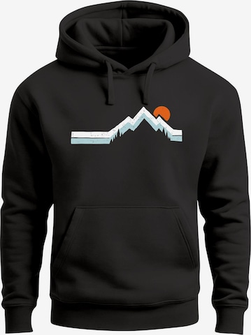 Neverless Sweatshirt 'Mountain Sun' in Black: front