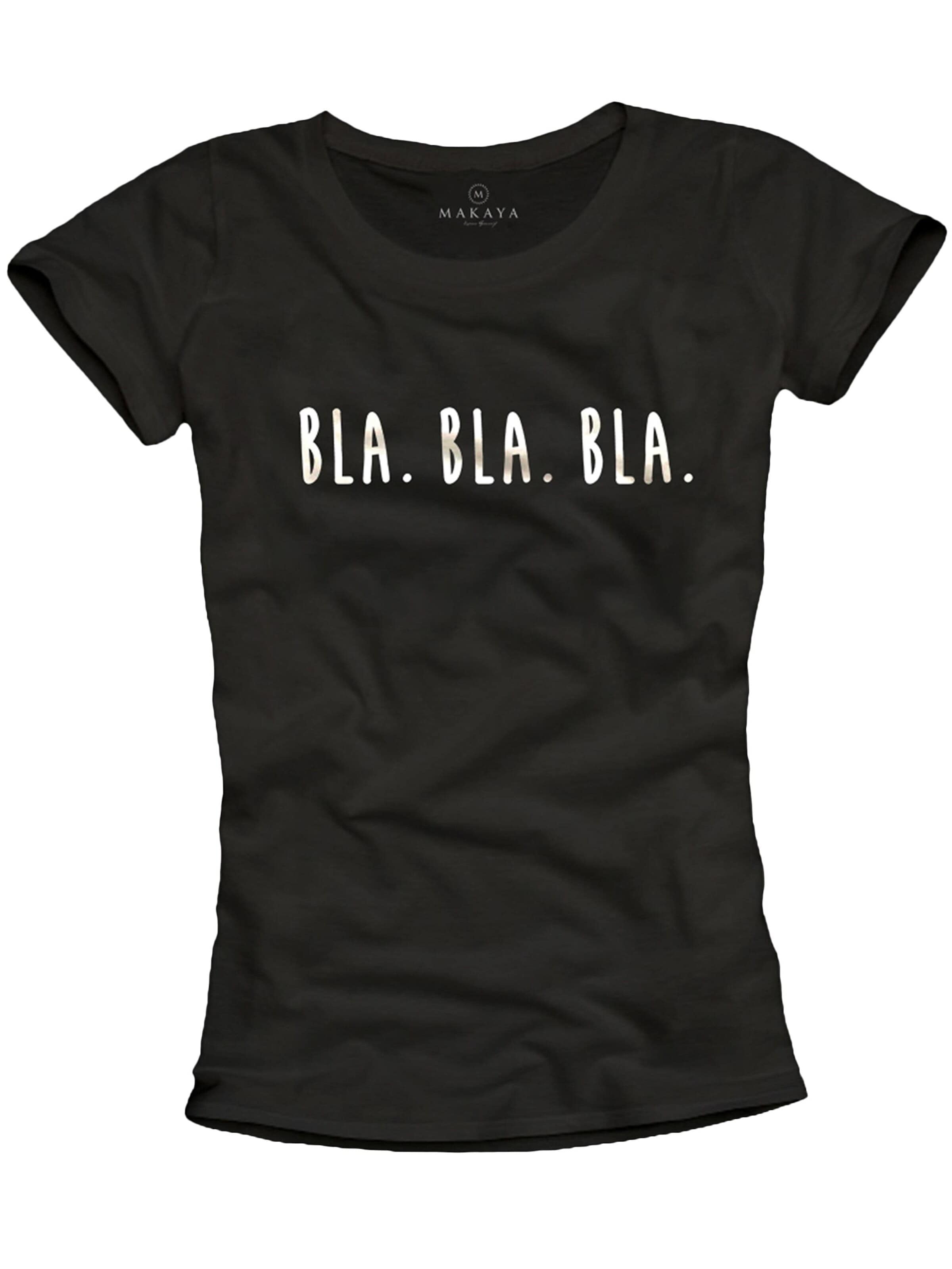 MAKAYA Shirt 'Bla Bla Bla' in Black: front