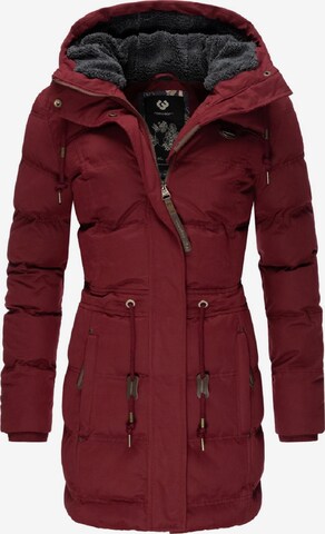 Ragwear Winterjas 'Ashani Puffy' in Rood: voorkant