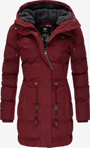 Ragwear Winter Jacket 'Ashani Puffy' in Red: front